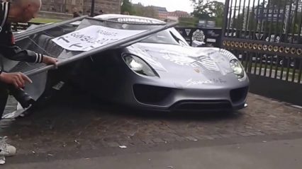 A Fence Falls On This $1,000,000 Porsche 918… Owner Is Not Stoked!