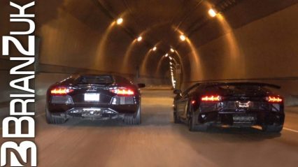 Black Lamborghini Aventadors Take On The Night