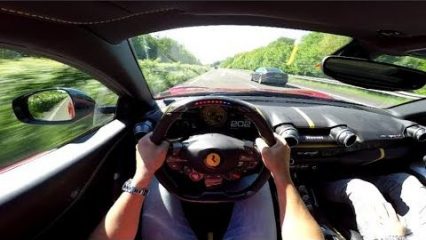 Ferrari 812 Superfast Does Nearly 200MPH On The Autobahn!