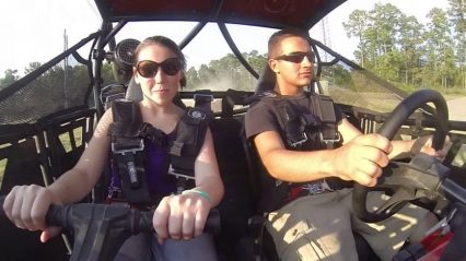 Guy Takes His GF For a Ride… Rolls His RZR 5 Times!