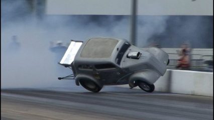 High Speed Burnout Turns into Wreck Before Race Even Starts