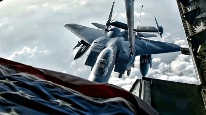 F-15 Strike Eagle Pilots Talk BS While Aerial Refueling