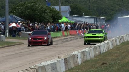 Hellcat And Cadillac Go Head 2 Head At The Harsthorne OK Street Legal Drags