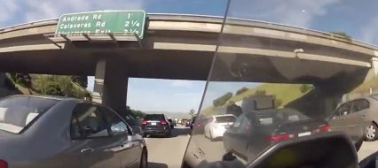 The Dangers of Lane Splitting… Rider Cutting Through Traffic Gets Drilled by Honda