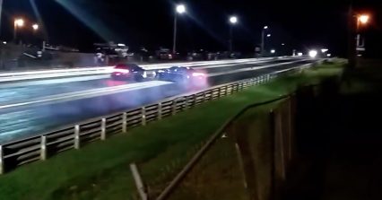 Grudge race gone wrong! One car spins, and takes out the other!