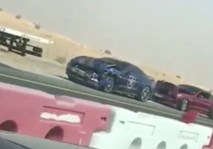 A Group Of Mustangs Involved in Massive Pile Up