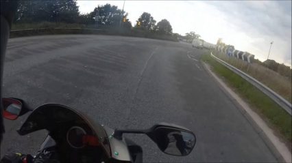 Evo Driver Cuts Off Motorcycle, Instant Karma!