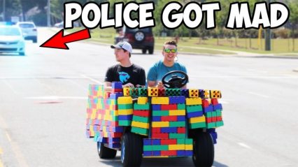 Man Builds Working Car Out of LEGOs, Police Aren’t Happy as he Takes it on Public Roads