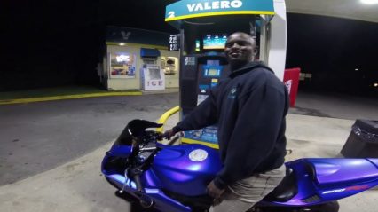 Random Stranger Sits on Guy’s Motorcycle at a Gas Station, Things Get Weird