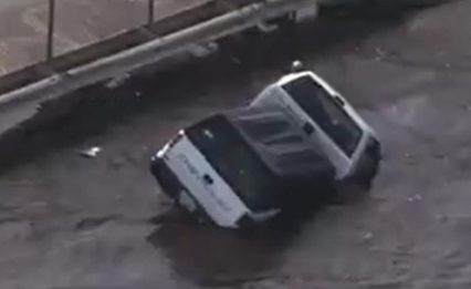 Chevy Pickup Truck Gets Swallowed by Massive Sinkhole in Broad Daylight in SECONDS!