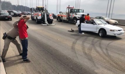 Driver Thrown in Cuffs After Doing Sideshow Burnouts on Bay Bridge