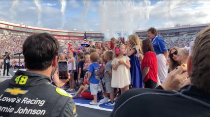 Drivers Watch Their Kids Perform The National Anthem Moments Before Racing At Bristol