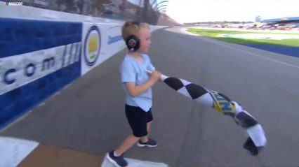 Keelan Harvick Joins Dad At The Finish Line To Celebrate Michigan Win