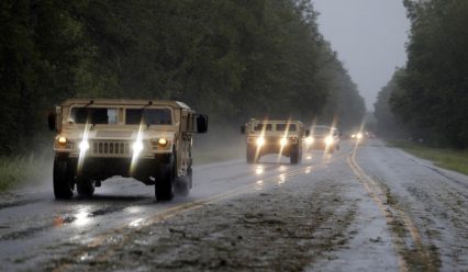High Water Military Humvee Gets Stuck In North Carolina Flood Waters