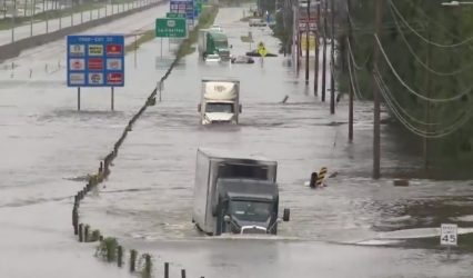 Water Up To The Hood, Truckers Push Through Florence’s Insane Flooding