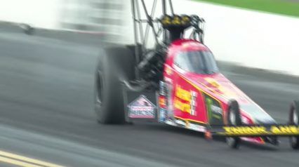 Brittany Force Loses Blower Pulley Mid Pass, Pulley Rolls The Rest Of The Way