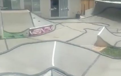 Guy Turns Entire Backyard Into Remote Control Race Track