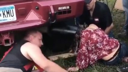 Drunk Girl Gets Head Stuck In Truck’s Exhaust, Cops Not Amused