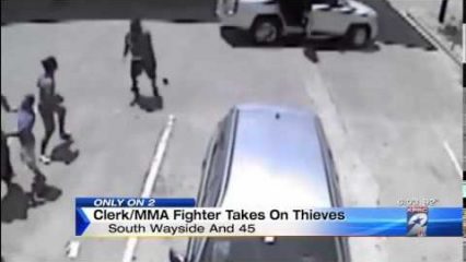 MMA Trained Gas Station Clerk Teaches Gangsters a Lesson