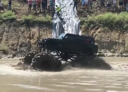 Monster Mud Jeep Attacks A Mud Hole With A Never Give Up Attitude, And Wins!