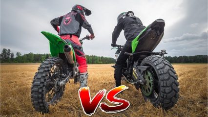 Epic Motorcycle Battle! Streetbike VS Dirtbike