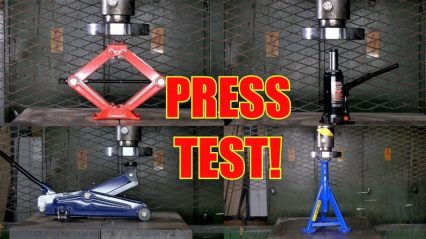 Hydraulic Press Test Goes Up Against Hydraulic Jack, Jack Stands