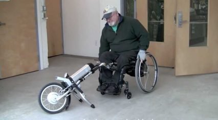 Awesome Scooter Attachment Makes Wheelchairs Faster Than Ever