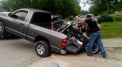 Removing A Motorcycle From A Pickup Truck – No Ramp, No Problem!