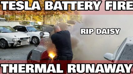 Tesla Rebuilder Has Car Catch On Fire, Things Got Intense