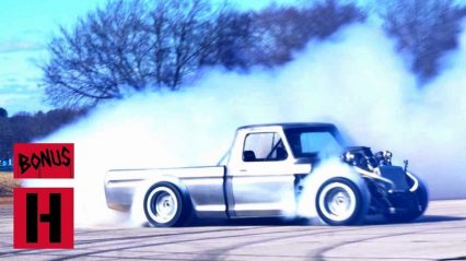 Bonus Footage Of Ken Block Testing The Hoonitruck, With a Screaming Twin Turbo V6