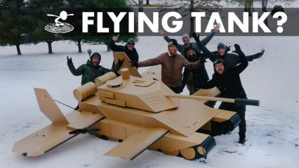 Can You Make A Tank Fly? This Cardboard Tank Flew Just Fine!