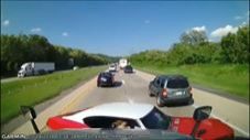 Driver Learns the Hard Way Not To Cut Off Semi Trucks