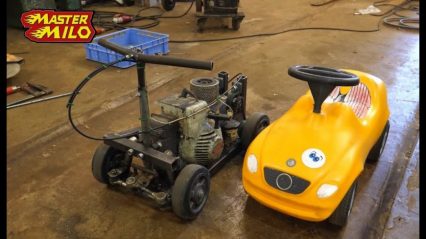Toy Car Combined With Chainsaw Motor Makes One Trick Custom Piece