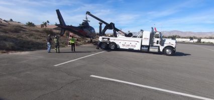 Lifting and Moving a Helicopter with 35-Ton Wrecker