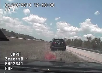 Officer Gets Unexpected Surprise as Cruiser Goes Up in Flames After 142 mph Chase