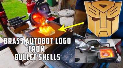 Casting A Brass Autobots Logo From Spent Shell Casings