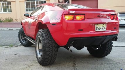 Camaro Jacked Up To The Sky, Transformed To Off-Road Machine