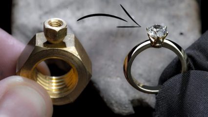 Guy Works Magic, Turns 2 Hex Nuts Into Gorgeous 1ct Diamond Ring