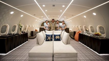 What it Looks Like When a 300+ Person Commercial Airliner is Converted to Private Jet