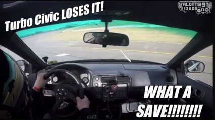 Turbo Civic Spins Out at 150 MPH Roll Racing