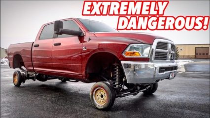 What Happens When You Put Tiny Car Wheels on a Big Diesel Truck?