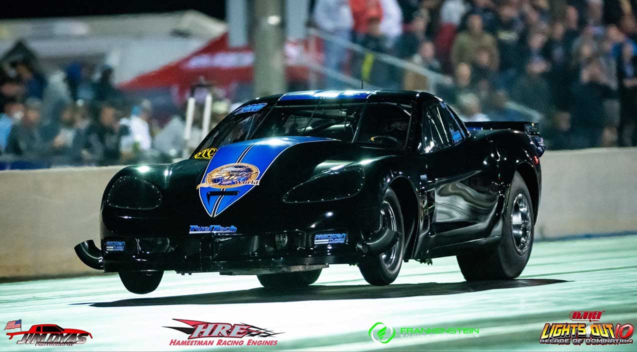 Legendary Radial Tire Racer Mark "Woody" Woodruff Lays Down A Career Number In His Signature Corvette