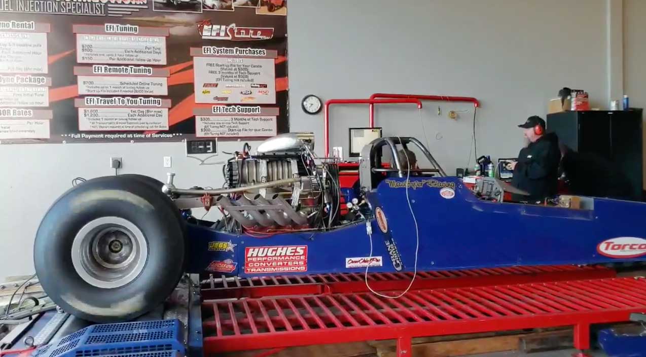 Bruce William's Top Dragster at the dyno