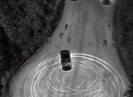 CHP Uses Helicopter with Night Vision to Bust Driver For Burnouts