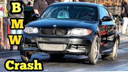 Built BMW 135i Smashes Hard Into The Wall After Engine Lets Loose