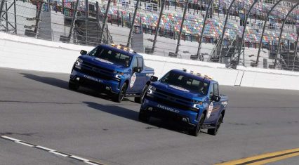 Silverado Pace-truck leads Daytona 500, First Time EVER!