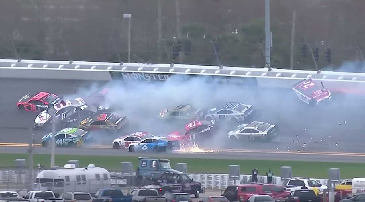 Cancel NASCAR? Crash At Daytona Takes Out Majority Of The Field.
