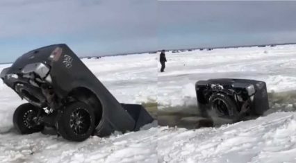 Ford Truck Is Going Down - The Ice Couldn't Handle the Weight!