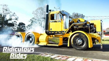 “Filthy” Semi Truck Built Specifically To Rip Gnarly Burnouts With 4000 LBS/TQ