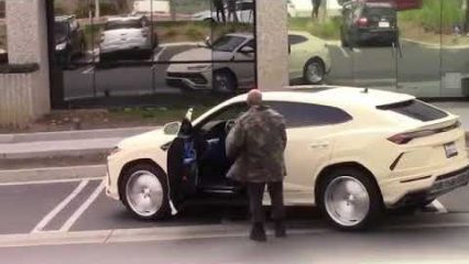 Kanye West Spotted In New Custom Lamborghini Urus, Already Arguing With Paparazzi